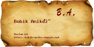 Bobik Anikó névjegykártya
